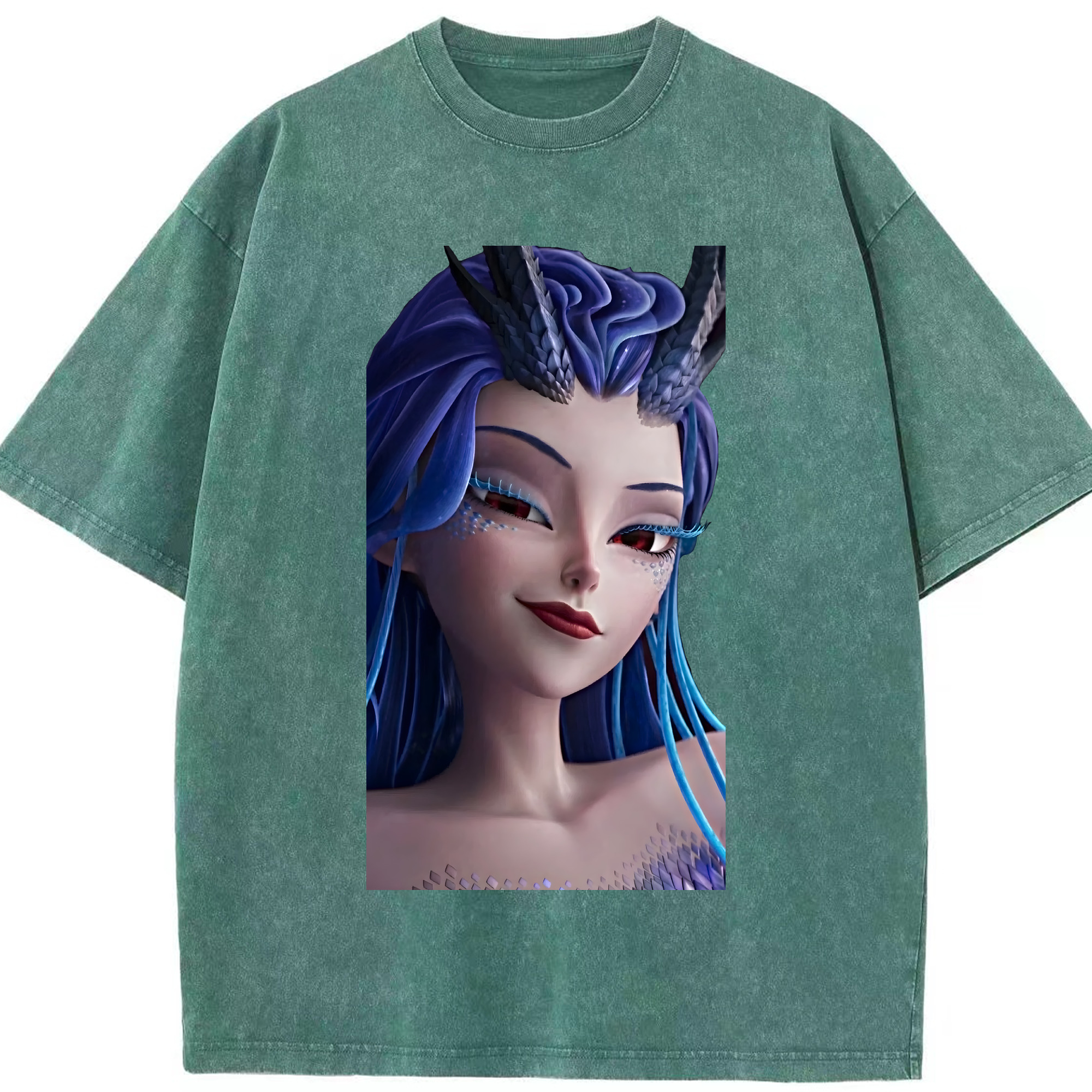 （画像用） Ne Zha 2 ナタ 魔童の大暴れ 綿100% ヴィンテージ風 半袖Tシャツ（フロントプリント）